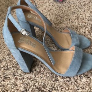 Blue high heels